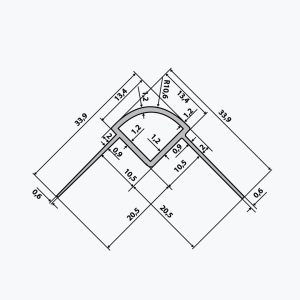 TEMPOLISTEL® B113 Noapaļots stūra aizsargprofils starpsienai - Image 2