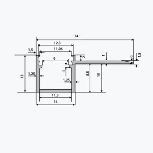 TEMPOLISTEL® B116 plakans LED profils - Image 2